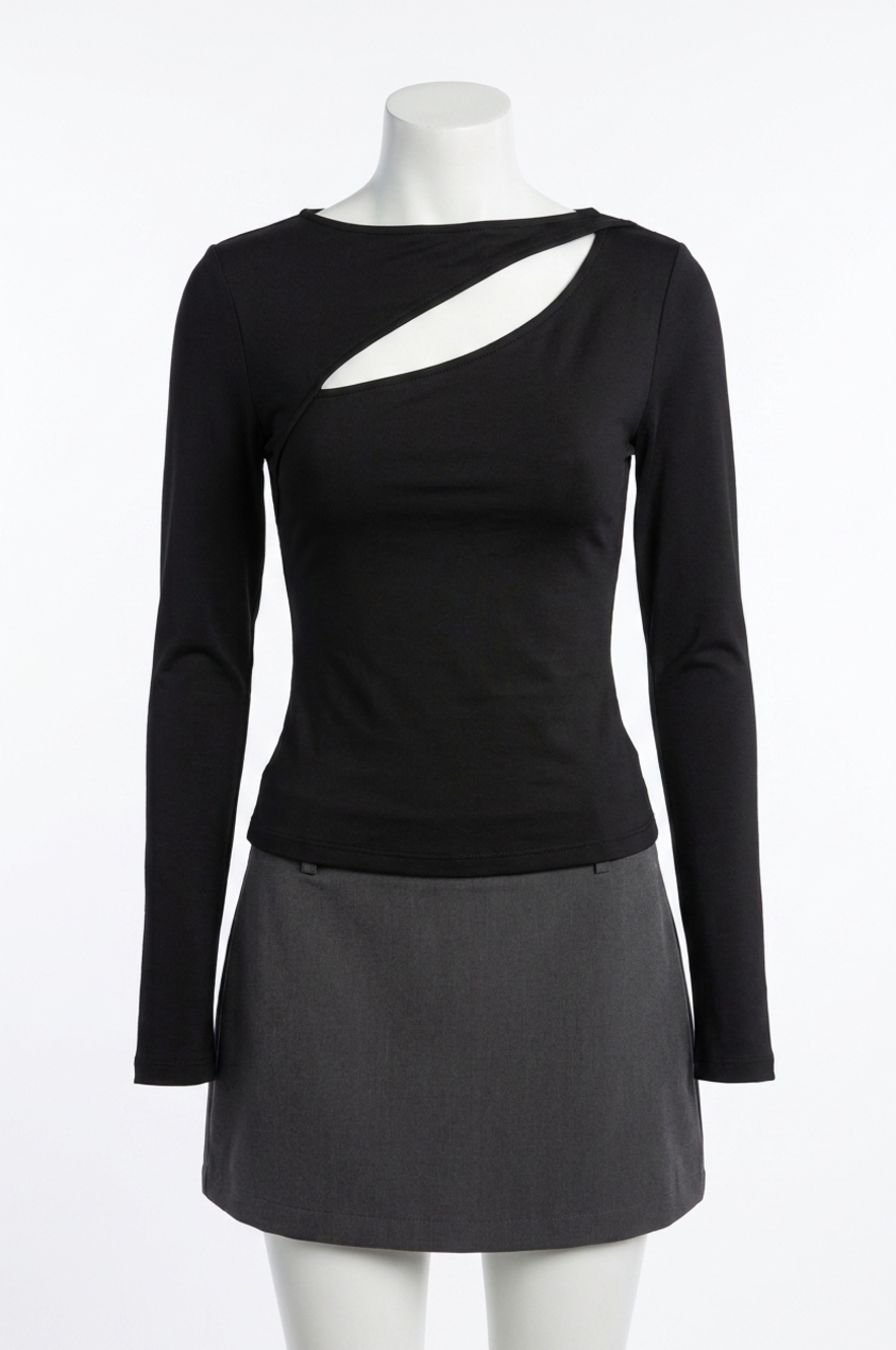 NEW NIA san vicente long sleeve top in black